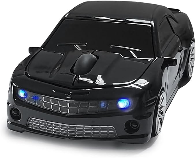 Car Mouse for Compuer, 2.4Ghz Wireless Computer Mouse, Ergonomic Gaming Optical Mouse, Funny Cool Sports Car Shaped Mouse with USB Reciver, Wireless Mouse for Laptop, PC, MAC (Black)